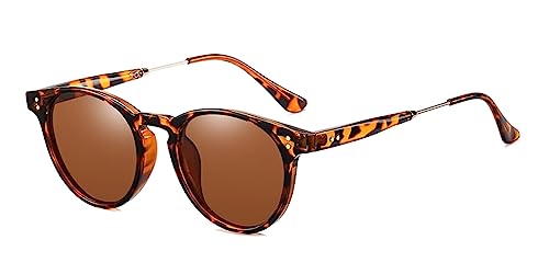 LHSDMOAT Retro Unisex polarisierte runde Sonnenbrille, Mode Johnny Depp Sonnenbrille für Männer Frauen, Mode Reisen, Autofahren, Radfahren, Angeln, Strand Sonnenbrillen, UV400 Schutz von LHSDMOAT