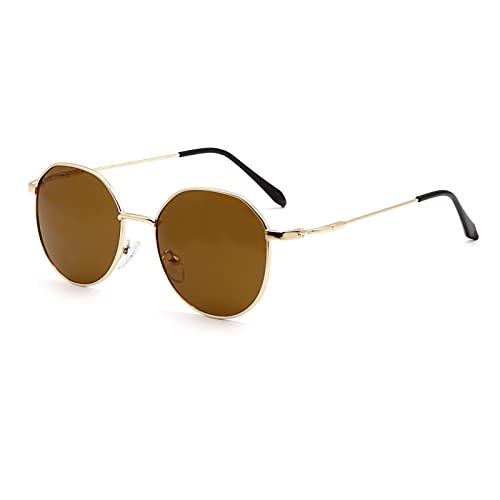 LHSDMOAT Runde Sonnenbrille Herren Damen, Mode UV400 Sonnenbrille, Vintage Angeln Golf Fahren Stilvoll Hippe Party Sonnenbrille von LHSDMOAT