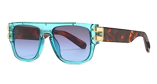 LHSDMOAT Übergroße Unisex-Sonnenbrille, Retro Square Thick Frame UV400 Sonnenbrille, Mode Hippie-Sonnenbrille für Party, Wandern, Reisen und Fotoshooting von LHSDMOAT
