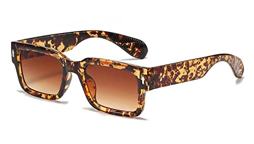 LHSDMOAT Vintage Unisex Sonnenbrille, Mode UV400 Rechteckig Sonnenbrille Herren Damen, Retro Y2K Sonnenbrille für Bootfahren, Autofahren, Einkaufen, Reisen von LHSDMOAT