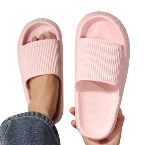 LHSJYG Hausschuhe Damen Hausschuhe Home Damen Tragen Rutschfeste Schuhe Mit Weicher Sohle, Einfache(Pink,44-45) von LHSJYG