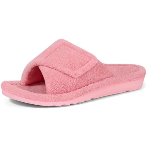 LHSJYG Hausschuhe Damen Offene Zehen Hausschuhe For Frauen Rutschfeste Folien Schlafzimmer Flauschige Plüsch(Pink,37) von LHSJYG