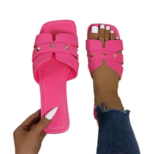 LHSJYG Hausschuhe Damen Rutschfeste Hausschuhe For Frauen Bottom Open Toe Outdoor Slides(Pink,39) von LHSJYG