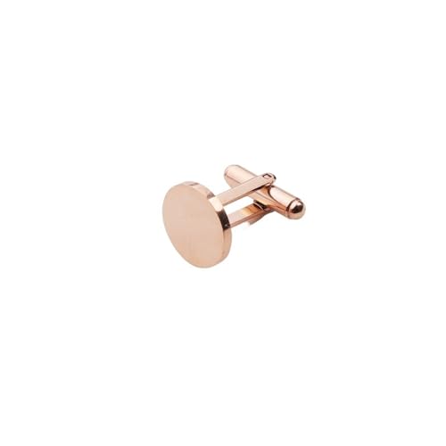 Manschettenknöpfe 10Pcs/Lot 15mm 20mm Round Cufflinks Stainless Steel Mirror Polish Blank(Rose gold 20mm) von LHSJYG