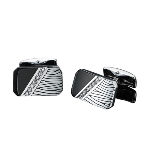 Manschettenknöpfe Classic Men's French Shirt Cufflinks High-end Square Retro Pattern Love Rose Blue Cuffs Button(208) von LHSJYG