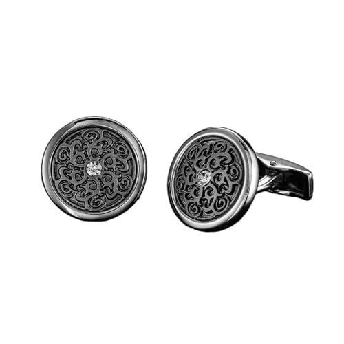Manschettenknöpfe Classic Men's French Shirt Cufflinks High-end Square Retro Pattern Love Rose Blue Cuffs Button(Color-77) von LHSJYG