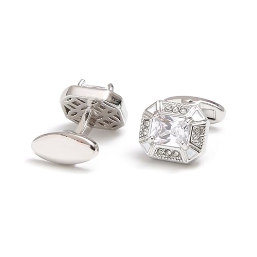 Manschettenknöpfe Cufflinks For Men Copper Colors Cute Dress Shirt Cuff Links Wedding Jewelry(XK21S056Silver) von LHSJYG