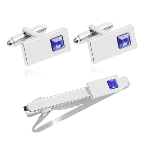 Manschettenknöpfe Fashion Business Shirt Sleeve Decorative Buttons Classic Geometric Tie(Blue set) von LHSJYG