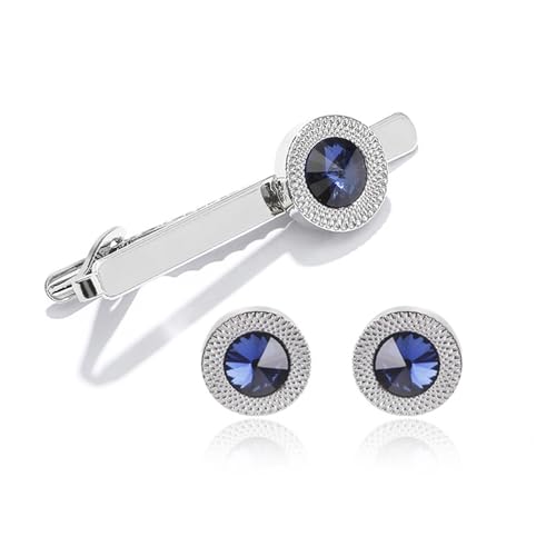 Manschettenknöpfe Fashion Business Shirt Sleeve Decorative Buttons Classic Geometric Tie(Round set) von LHSJYG