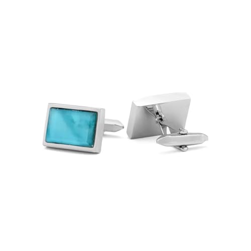 Manschettenknöpfe Fashion High-end Geometric Crystal Cufflinks for Men's Business Banquet French Shirts(Silver color-07) von LHSJYG