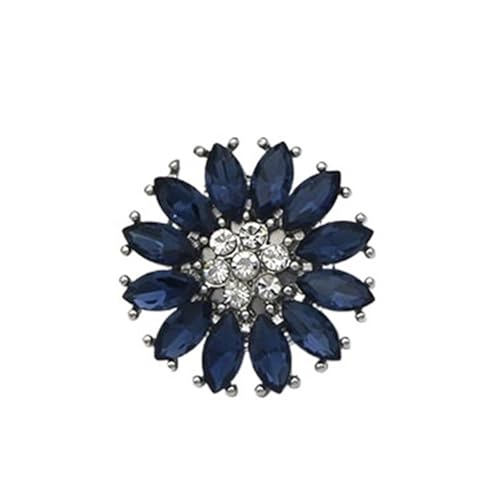 Manschettenknöpfe Fashion Shirt Fastener Cufflinks Round Rhinestone Clothing Collar Buckle(Deep Blue2) von LHSJYG