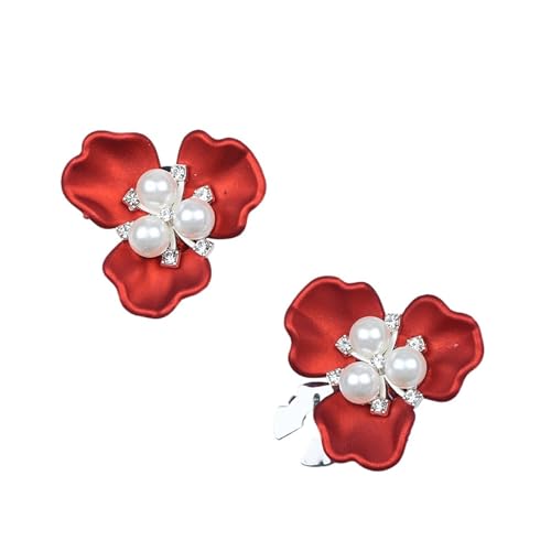 Manschettenknöpfe Imitation Shell Red Leaf Pearl Flower Button Covers Dresses And Shirts Decoration(Three leaves) von LHSJYG