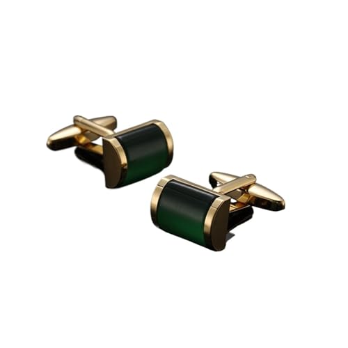 Manschettenknöpfe Men's French Shirt Cufflinks High-end Round Shell Cat's Eye Stone Redwood Cuffs(809) von LHSJYG