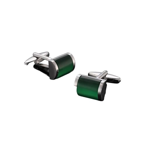 Manschettenknöpfe Men's French Shirt Cufflinks High-end Round Shell Cat's Eye Stone Redwood Cuffs(Color35) von LHSJYG
