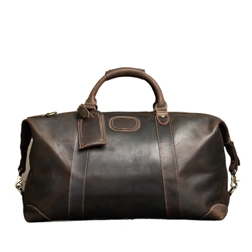 Reisetasche Echtes Leder Männer Reisetasche Echtes Leder Reise Vintage Große Wochenendtasche Männliche Luuage Handtasche von LHSJYG