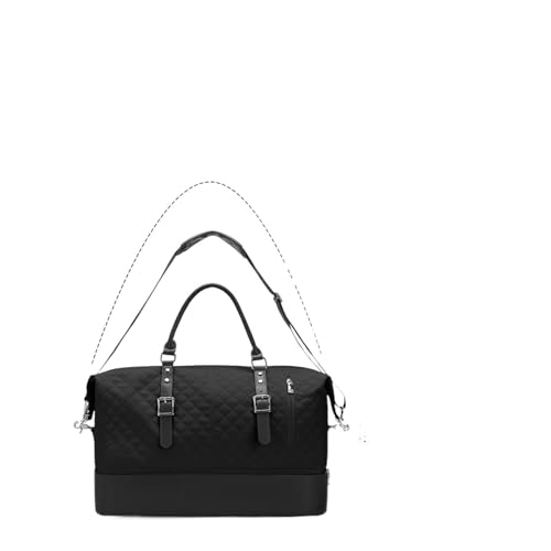 Reisetasche Weekender-Taschen for Damen, große Übernachtungstasche, Wochenend-Reise-Seesack, wasserdichte Handgepäcktasche for Reisen, Business, Fitnessstudio (Color : Black) von LHSJYG