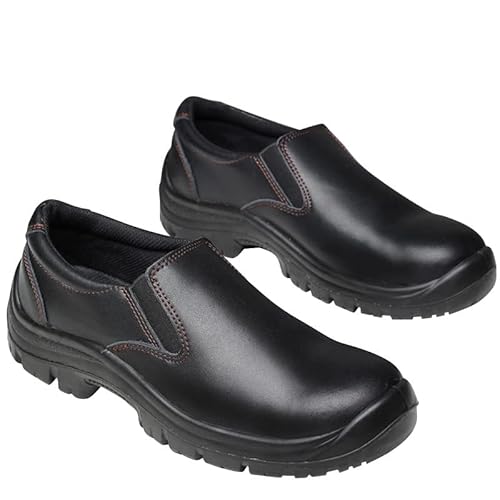 LHX Stahlkappenschuhe Herren leichte und strapazierfähige Arbeitsschuhe pannensicherer Schlupf (Color : Noir, Size : 42) von LHX