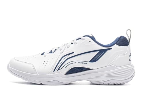 LI-NING Almighty V 2.0 Unisex Badminton Schuhe Komfortable Freizeit Mode Atmungsaktive rutschfeste Sneakers Weiß/Dunkelblau EU 41 2/3 von LI-NING