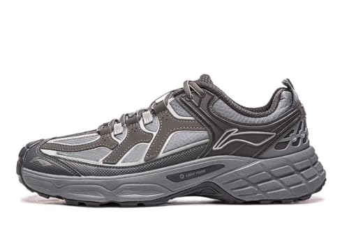 LI-NING Cly Shade Unisex Wanderschuhe Komfortable Freizeit Mode Atmungsaktive rutschfeste Sneakers Dunkelgrau/Hellgrau EU 41 von LI-NING