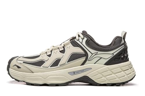 LI-NING Cly Shade Unisex Wanderschuhe Komfortable Freizeit Mode Atmungsaktive rutschfeste Sneakers Khaki/Dunkelgrau EU 39 2/3 von LI-NING