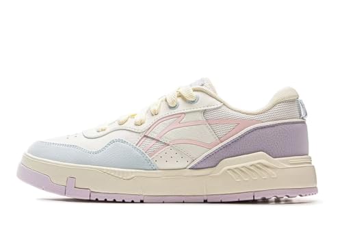 LI-NING Common 80S Damen Casual Schuhe Cloud-Soft Komfortable Minimalistische Sneakers Tägliche Bekleidung Blanc De Blanc Landwind Meersalz lila EU 40 1/3 von LI-NING
