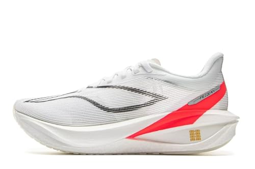 LI-NING FEIDIAN 5 Challenger Damen Laufschuhe Boom Fiber Leichte Atmungsaktive Anti-Rutsch Racing Sneaker ARMV002 Weiß/Schwarz EU 37 2/3 von LI-NING