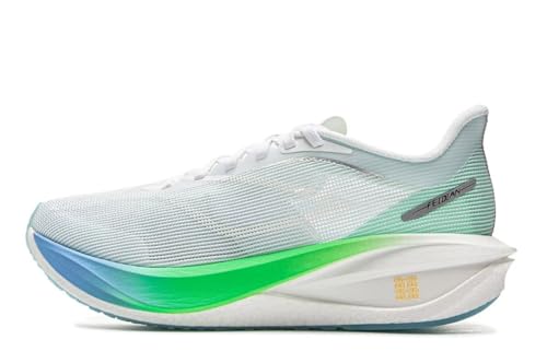 LI-NING FEIDIAN 5 Challenger Damen Laufschuhe Boom Fiber Leichte Atmungsaktive Anti-Rutsch Racing Sneaker ARMV002 Weiß/Tropische Breeze EU 38 1/3 von LI-NING