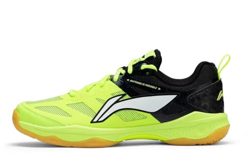 LI-NING Gladiator Ⅱ Unisex Badminton Schuhe Komfortable Freizeit Mode Atmungsaktive rutschfeste Sneakers Fluoreszierendes Grün/Schwarz EU 42 1/3 von LI-NING