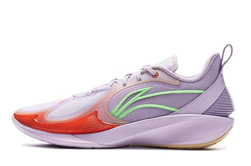 LI-NING Herren Basketballschuh Verschleißfest Stabile Mode Sportschuhe Shining 2V2 Lila/Hellgrün EU 45 von LI-NING