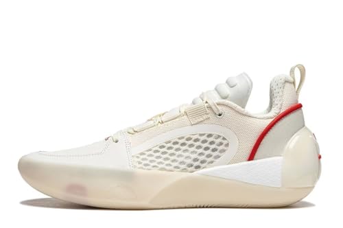 LI-NING Herren Basketballschuhe Männer Sportschuhe rutschfest Verschleißfest Professionelle Outdoor Schuhe Schnürschuhe Wade All City 12 Encore ABAU029-1 Elfenbein EU 43 2/3 von LI-NING