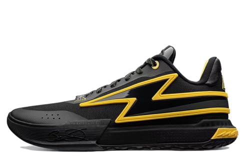 LI-NING Herren Basketballschuhe Sneaker Turnschuhe Trainingsschuhe Mode Sport Basketball Schuhe Wade Flash Schwarz Gold EU 46 1/3 von LI-NING