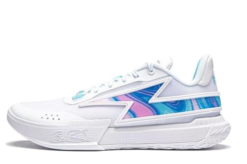 LI-NING Herren Basketballschuhe Sneaker Turnschuhe Trainingsschuhe Mode Sport Basketball Schuhe Wade Flash Weiß Blau EU 43 2/3 von LI-NING