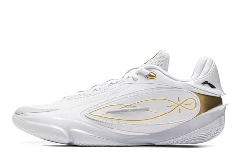 LI-NING Herren Basketballschuhe rutschfest Verschleißfest Professionelle Sportschuhe Wade 808 5 Ultra Serie Weiß/Golden EU 43 LI-NING Herren Basketballschuhe rutschfest Verschleißfest Professionelle Sportschuhe Wade 808 5 Ultra Serie Weiß/Golden EU 43 von LI-NING