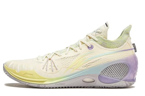 LI-NING Herren Basketballschuhe rutschfest Verschleißfest Professionelle Sportschuhe Wade 808 III Ultra V2 Serie Hellgelb EU 43 2/3 von LI-NING