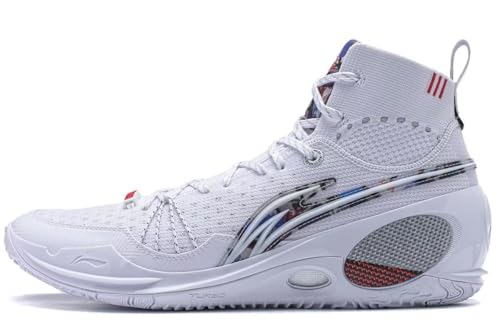 LI-NING Herren Basketballschuhe rutschfest Verschleißfest Professionelle Sportschuhe Wade 808 III Ultra V2 Serie Weiß EU 41 von LI-NING