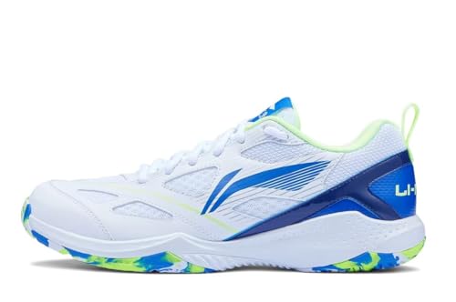 LI-NING JF LITE Unisex Badminton Schuhe Komfortable Freizeit Mode Atmungsaktive rutschfeste Sneakers Weiß/Blau EU 41 von LI-NING