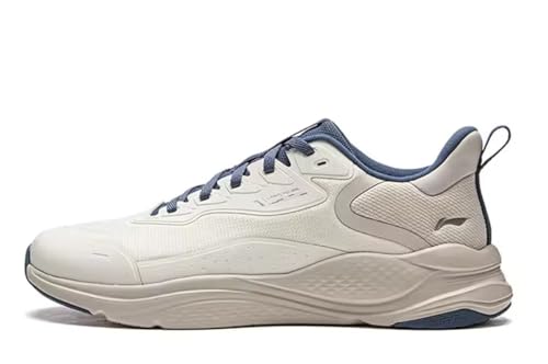 LI-NING LN Flow Herren Laufschuhe Komfortable Freizeit Mode Atmungsaktive rutschfeste Sneakers Eierschale Moonbeam EU 41 von LI-NING