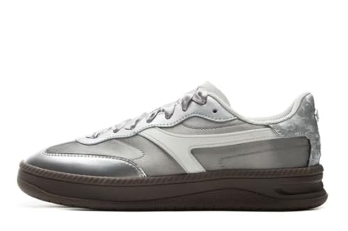 LI-NING LN IVY Frauen Casual Schuhe Trendy Höhe Erhöhung Retro Schuhe City Walk Mondoberfläche Grau Silber EU 39 von LI-NING