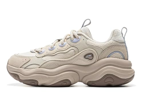 LI-NING MIA 2 Frauen Klassische Casual Schuhe Mode Dicke Sohle Höhe Erhöhung Freizeitschuhe Kies Grau EU 38 1/3 von LI-NING