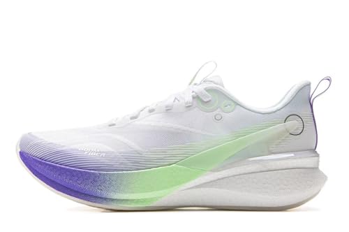 LI-NING RED Hare 8 PRO Damen Laufschuhe reflektierende Boom Faser Leichtgewicht hohe Rebound Rennstraining Sneakers Weiß/lila/hellgelb EU 36 1/3 von LI-NING