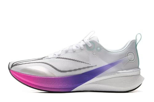 LI-NING RED Hare 8 PRO Herren Laufschuhe Reflektierende Boom Faser Leichte High Rebound Racing Training Sneaker ARPV003 Weiß Lila EU 46 1/3 von LI-NING
