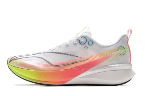 LI-NING RED Hare 8 PRO Herren Laufschuhe reflektierende Boom Faser Leichtgewicht hohe Rebound Racing Training Sneakers Weiß/Gelb/Rosa EU 42 1/3 von LI-NING