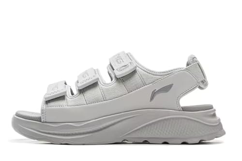 LI-NING Soft COCA Unisex Sandalen Bequeme weiche Freizeit atmungsaktive Sandalen Landschaft Grau EU 46 1/3 von LI-NING