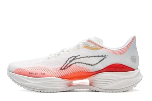 LI-NING SUPER Light 22 Frauen Laufschuhe reflektierende Boom Faser hohe Rebound leichtes Gewicht Polsterung Sportschuhe Weiß Rot EU 37 von LI-NING