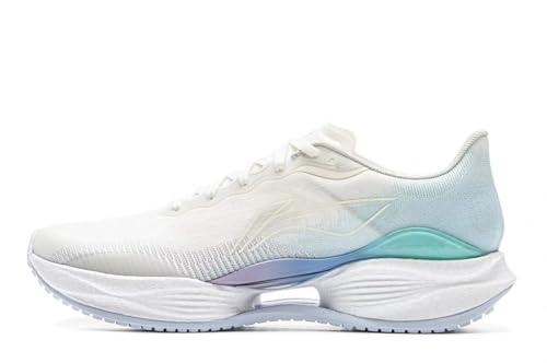 LI-NING SUPER Light 22 Männer Laufschuhe reflektierende Boom Faser hohe Rebound leichtes Gewicht Polsterung Sport Sneakers Milchweiß Kalt Violett Gletscherblau EU 43 2/3 von LI-NING