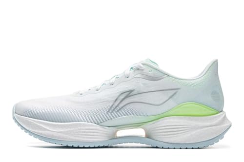LI-NING SUPER Light 22 Männer Laufschuhe reflektierende Boom Faser hohe Rebound leichtes Gewicht Polsterung Sport Sneakers Standard Weiß Hellgrün EU 46 1/3 von LI-NING