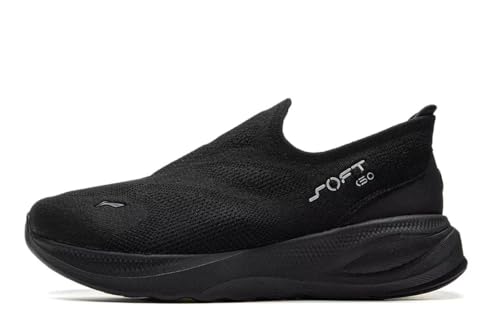 LI-NING Soft GO 2 Knit Herren Freizeitschuhe reflektierende atmungsaktive Coole Trendige Casual Schuhe Schwarz EU 44 1/3 von LI-NING