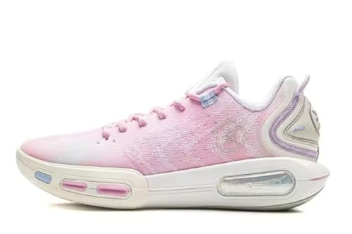 LI-NING Wade Shadow 7 Herren-Basketballschuhe Futter rutschfest Professionelle Stoßdämpfung Sneaker Sportschuhe RosaLila/Milchig Weiß EU 42 1/3 von LI-NING