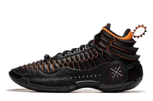 LI-NING Way of Wade 10 Serie Black Dragon Herren-Basketballschuhe Futter rutschfest Professionelle Stoßdämpfung Sneaker Sportschuhe Schwarz Orange EU 44 1/3 von LI-NING