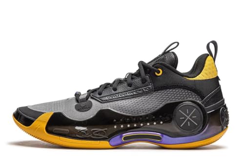 LI-NING Way of Wade 10 Serie Jersey Herren-Basketballschuhe Futter rutschfest Professionelle Stoßdämpfung Sneaker Sportschuhe Grau Schwarz EU 43 von LI-NING